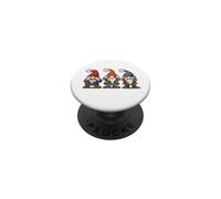 Singes de la Sagesse Geste représenté comme des Gnomes Nains PopSockets PopGrip Adhésif