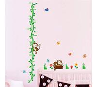 Singes Dormir Hauteur Mesurer Stickers Muraux Pour Enfants Chambres Arbre Oiseaux Fleur Papillon Hauteur Tableau Pépinière Décor À La Maison