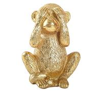 Singes Maléfiques Sourds, Aveugles, Muets Statue d'Animal Figurine des Trois Vérités de l'Homme, en résine, Or couleur