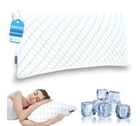 SINGHAI Oreiller en mousse à mémoire de forme, coussin rafraîchissant, coussin de nuque plat, coussin orthopédique, pour dormir sur le côté, motif de vague bleue, 40 x 60 cm