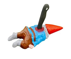 SINGID Décorations de jardin drôles Statues de nain de jardin, figurines de nain de pelouse en résine tuées, mini sculpture zombie ornement nain pour jardin, bureau, pelouse