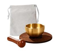 Singing Bowl - Brass Chime Bell Meditation Instruments, Heart Chakra Balanc | 70g Weight | Dopamine Mini Pure Brass Singing Bowl Set | Wooden Mallet Mat Bag for Yoga Studios, Bathrooms, Homes, Desks