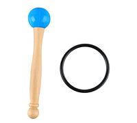 Singing Bowl Mallet | Wood Handle & Rubber Head for Clear Sound | Percussion Stick for Crystal Singing Bowls/Mindfulness/Yoga | with Rubber Ring (Blue)
