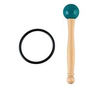 Singing Bowl Mallet | Wood Handle & Rubber Head for Clear Sound | Percussion Stick for Crystal Singing Bowls/Mindfulness/Yoga | with Rubber Ring (Green)