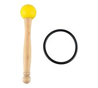 Singing Bowl Mallet | Wood Handle & Rubber Head for Clear Sound | Percussion Stick for Crystal Singing Bowls/Mindfulness/Yoga | with Rubber Ring (Yellow)