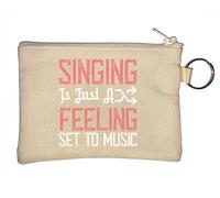 Singing is just a Feeling Set to Music Artist Porte-clés porte-monnaie Beige, beige, Taille unique