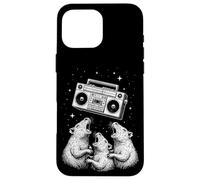 Singing Rats Retro Boombox Space Vibe 80s Party Coque pour iPhone 16 Pro Max