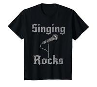 Singing Rocks, Chanteur Chanteur Musicien Rock Goth T-Shirt, Enfant, Noir, 6 Ans