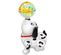 Singing Stunt Animal Toy - Stunt Puppy Rotating Action Figure, Music and Light Feature, Ball Heading Interactive Pet Toy, Durablee Fun Entertainment | Girls Birthday Holiday Party Playroom Stocking
