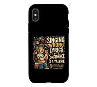 Singing Wrong Lyrics with Confidence Karaoke Party Singer Coque pour iPhone X/XS