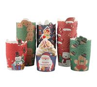 SingingWang Muffin Papier, Caissette Muffins Papier de Noël, 150 Pièces Standard, Caissettes Muffins, Renforcées, Caissettes Cupcake, Jetables Moules à Cupcakes pour Cuisson, Fêtes, Anniversaire