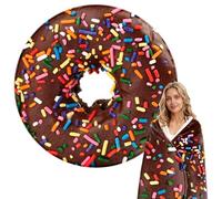 SingingWang Plaid Canape, Petit Canapé Flanelle Motifs Hamburgers Donuts, Plaid Chaud Doux et Moelleux, 120/160 cm, Couverture Chaude Hiver, Ronde, Léger, Cadeau pour Adulte, Enfant (B, 160)