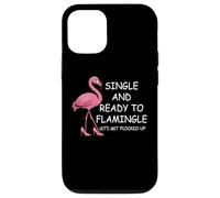 Single and Ready to Flamingle Flamingo Lets Get Flocked Up Coque pour iPhone 12/12 Pro