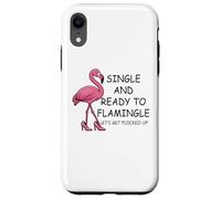 Single and Ready to Flamingle Flamingo Let's Get Flocked Up Coque pour iPhone XR