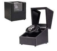 Single Automatic Watch Winders Box with Quiet Motor Self-Winding Mechanical Watch Dustproof Case for Men and Women Watches Battery Powered Or AC Adapter - Black