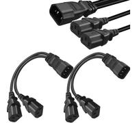 Single C14 to Double C13 IEC 320 Y Splitter Power Cable,Double C13 Splitter Extender,Y Splitter C14 to C13 IEC Power Extension Cable-30cm