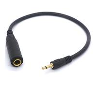 (Single Channel) - DC 3.5mm to 6.35mm Mono Cable - 6.35mm 1/4 inch Mono Jack Socket to 3.5mm 1/8" Mono Jack Plug Audio Adapter Converter Cord 0.3m (Single Channel)