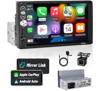 Single Din 7 pouces avec CarPlay Android Auto Mirror Link BT/USB/TF/Aux In/FM/EQ Digital Receiver