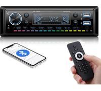 Single Din Bluetooth 5.0 Handsfree Car Radio With 7 Color Lights 1 Din Support Audio 2 Usb/Tf/Aux/Fm Mp3 Media Player With Remote Control