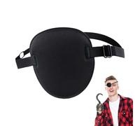 Single Eye Patch - Adjustable Pirate Style Eye Cover, Soft Comfortable Vision Shield, Lightweight Reusable Eyes Protection Accessory, Flexible Strap Design | Adults, Kids, Costumes, Parties