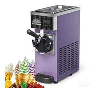 Single Flavor Commercial Ice Cream Maker, Commercial Soft Serve Ice Cream Machine, 4 À 5L/H, Contrôle LCD, Nettoyage Automatique, Machine De Table, Pour Maison Et Petits Commerces(Purple)