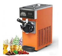 Single Flavor Commercial Ice Cream Maker, Machine À Glace Soft Commerciële, 450W, 4 À 5L/H, Nettoyage Automatique, Écran Tactile LCD, Fabricant De Glace Soft Pour Bar À Snacks Et Restaurants(Orange)