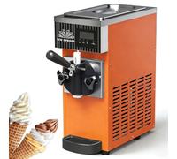 Single Flavor Commercial Ice Cream Maker, Machine À Glace Soft Commerciële, 450W, 4 À 5L/H, Nettoyage Automatique, Écran Tactile LCD, Fabricant De Glace Soft Pour Bar À Snacks Et Restaurants(Orange)