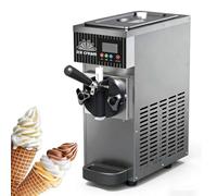 Single Flavor Commercial Ice Cream Maker, Machine À Glace Soft Commerciële, 450W, 4 À 5L/H, Nettoyage Automatique, Écran Tactile LCD, Fabricant De Glace Soft Pour Bar À Snacks Et Restaurants(Gray)