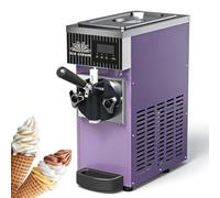 Single Flavor Commercial Ice Cream Maker, Machine À Glace Soft Commerciële, 450W, 4 À 5L/H, Nettoyage Automatique, Écran Tactile LCD, Fabricant De Glace Soft Pour Bar À Snacks Et Restaurants(Purple)