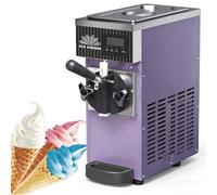 Single Flavor Commercial Ice Cream Maker, Machine À Glace Soft Commerciële De Table, Acier Inoxydable, Machine À Glace Commerciële De Table Avec Panneau LED Pour Bars, Cafés Et Supermarchés(Purple)