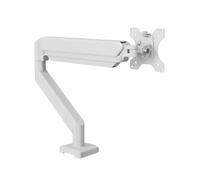 Single Gas Spring Monitor Arm for Max 32 inch Screens, Fully Adjustable Desk Mount(White)