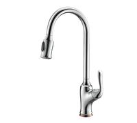 Single Handle Pull Down Kitchen Faucet with Sprayer, Stainless Steel Brushed Nickel High Arc Single Hole Pull Out Spray Head Kitchen Sink Faucet with Escutcheon