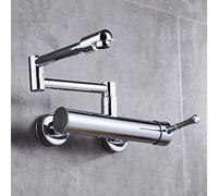 Single Handle Wall Mounted Kitchen Faucet, Chrome Plated Brass