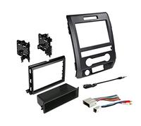 Single Or Double DIN Radio Dash Kit for 2009-2014 F-150 with Antenna Adapter & Harness Compatible with All Trim Levels
