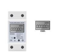 Single Phase LCD Digital Meter Reset Zero kWh Voltage Current Power Consumption Counter Wattmeter 220V Din Rail RRBXXUYN(DDS663,220V)