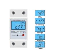 Single Phase LCD Digital Meter Reset Zero kWh Voltage Current Power Consumption Counter Wattmeter 220V Din Rail EKFBQBGW(DDS667,110V)