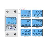 Single Phase LCD Digital Meter Reset Zero kWh Voltage Current Power Consumption Counter Wattmeter 220V Din Rail EKFBQBGW(DDS668,220V)