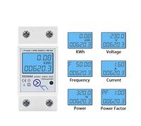 Single Phase LCD Digital Meter Reset Zero kWh Voltage Current Power Consumption Counter Wattmeter 220V Din Rail RRBXXUYN(DDS668,110V)