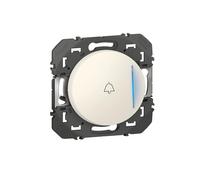 Single Push Button With Indicator Light And Doorbell Marking Dooxie 6a 250v White Finish-Blister Pack