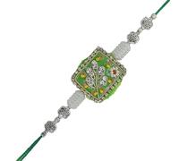 Single Rakh for Brother Thread Bracelet for Bhai Bhabhi Bhaiya veera Bhaidooj Tikka Decorations Rakhi Set Dora with Rakhee Card gift Pack for Brother Sister Indian Traditional Festival