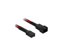Single Sleeve - Rallonge de câble d'alimentation de ventilateur - Molex 3 broches (F) pour Molex 3 broches (M) - 30 cm - noir, rouge