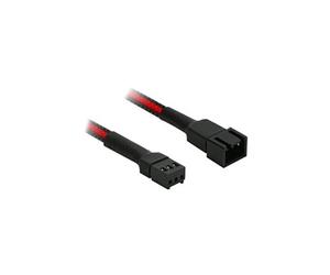 Single Sleeve - Rallonge de câble d'alimentation de ventilateur - Molex 3 broches (F) pour Molex 3 broches (M) - 30 cm - noir, rouge