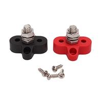 Single Stud Busbar Terminal, Bornier d'alimentation de batterie 48 V, poteau en acier inoxydable rouge et noir, bloc jonction barre omnibus for bateau camion camping-car(3/8in (M10))