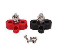 Single Stud Busbar Terminal, Bornier d'alimentation de batterie 48 V, poteau en acier inoxydable rouge et noir, bloc jonction barre omnibus for bateau camion camping-car(5/16in (M8))