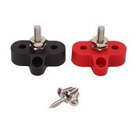 Single Stud Busbar Terminal, Bornier d'alimentation de batterie 48 V, poteau en acier inoxydable rouge et noir, bloc jonction barre omnibus for bateau camion camping-car(1/4in (M6))
