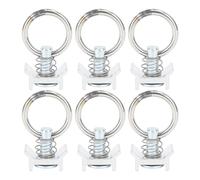 Single Stud Fitting | 4000LB Capacity Stainless Steel L Track Ring | Cargo Control Fitting for Truck Beds/Off Road Cars/Aviation | 6PCS Set, Oxidation Enduring