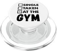 Single, Taken, at The Gym Motivational Workout Fitness Retro PopSockets PopGrip pour MagSafe