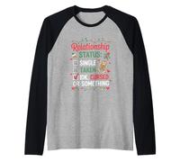 Single Taken Cursed Xmas Humor Gingerbread Sarcastic Holiday Manche Raglan