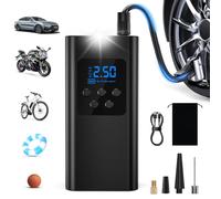 Singphere Gonfleur Pneus Voiture - Compresseur à Air Portatif 45L/Min Puissant, Gonfleur Électrique Rapide avec LED, Batterie 6000mAh, 4 Modes pour Voitures, Vélos, Motos & Balles