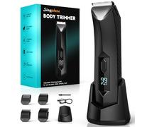 Singphere Tondeuse Corps Homme, Tondeuse intime homme pour 4 parties intimes avec lumière LED et écran, Rasoir intime avec peignes Limite, IPX7 pour une utilisation humide/sèche pour Aisselles,Membres